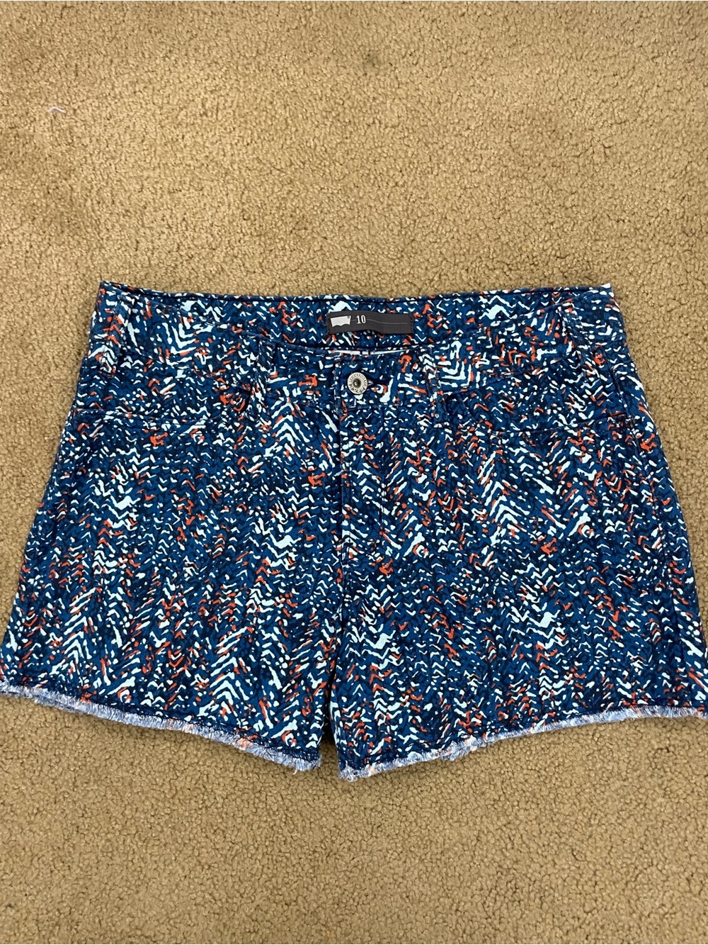 Levi’s Colorful Patterned Mid-Rise Jean Shorts Size 10